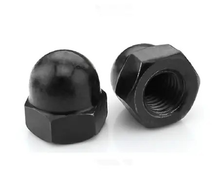 Óxido de zinc negro DIN1587 nueces de tapa abovedada hexagonal